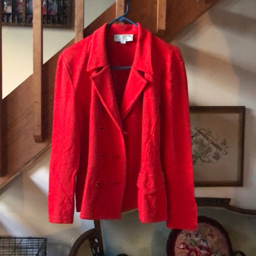 Red Double Breasted St. john Blazer
